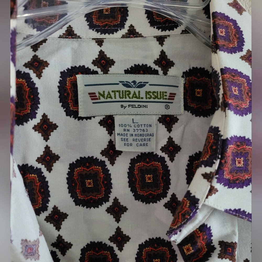 Feldini Sz Large Geometric Pattern Button Up Shirt - image 2